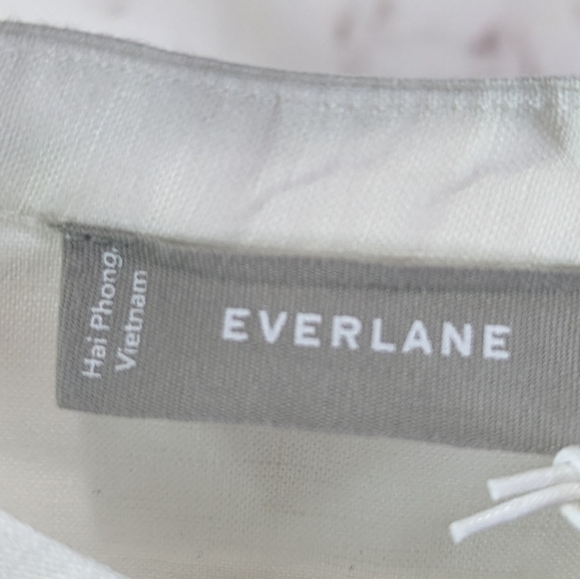 Everlane Shirt Womens White Button Up Linen Pocket Popover Billow Blouse - Picture 4 of 13